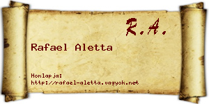 Rafael Aletta névjegykártya